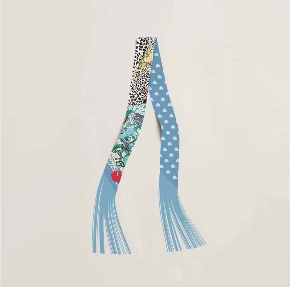 Fringe silk twilly 

130x5cm Tassel Cashew Print Scarf Women's All-season Twill
